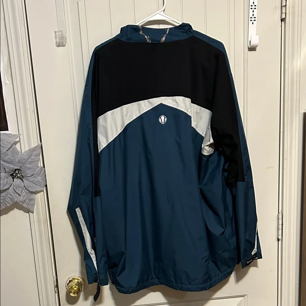 Sunice Men's Dark Blue Windbreaker with White Accents